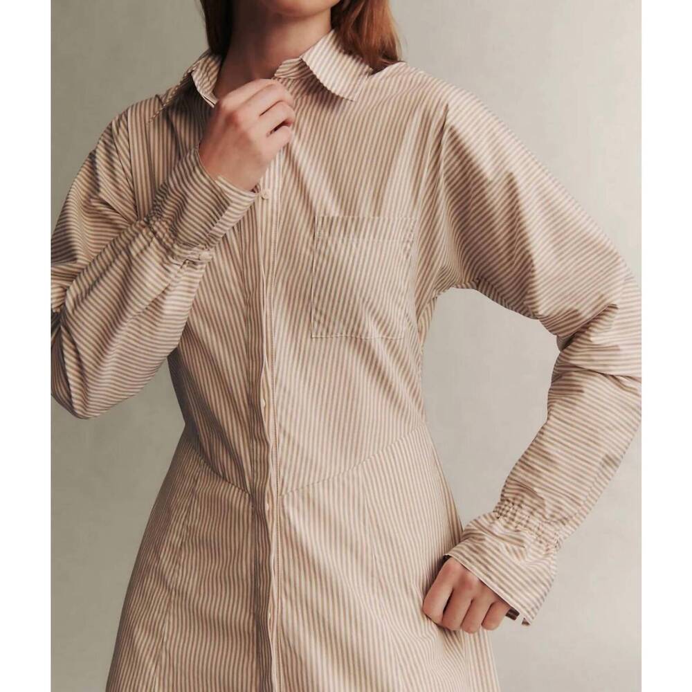 NEW TWP lazy hazy maxi dress in khaki/ white - Picture 4 of 4